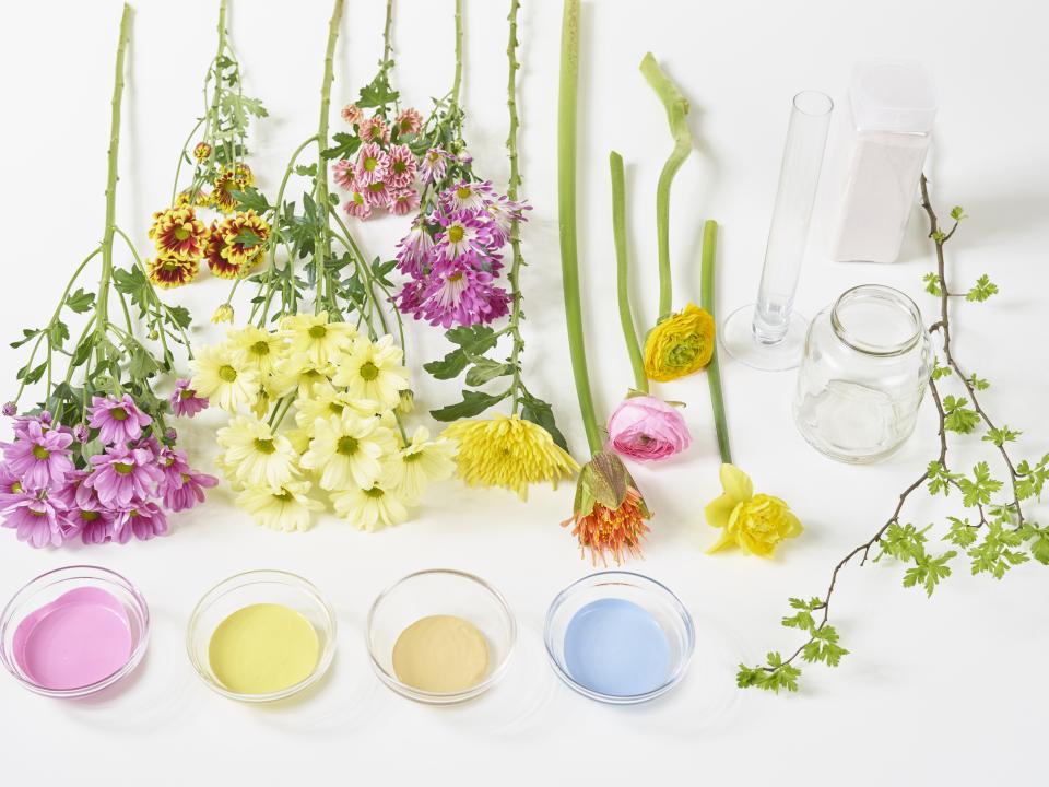 Materialien für die zauberhafte Gemüseglasvase - Tollwasblumenmachen.de