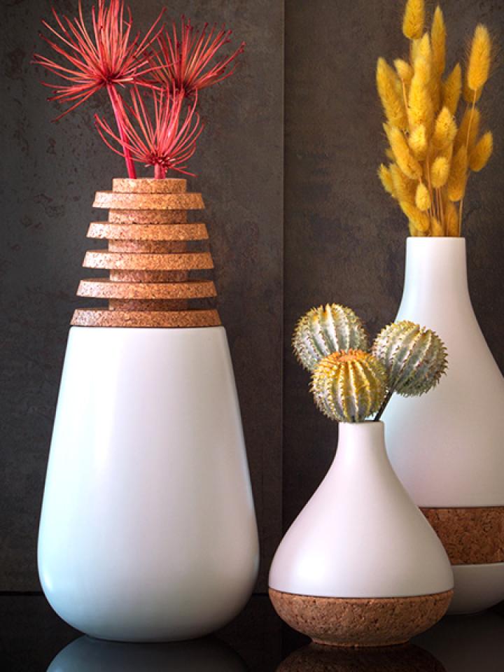 Horizon Ceramic &amp; Cork Vase - Tollwasblumenmachen.de