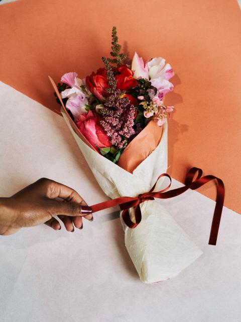 flower wrap tweekleurig papier | bloemenwikkel