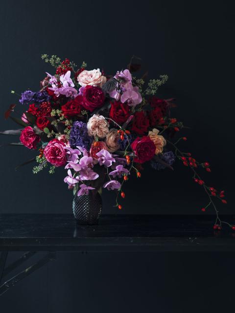 Weihnachtsgrüße: Blumenstrauß in Festtags-Farben | Tollwasblumenmachen.de