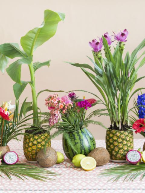 DIY Sommer-Deko: Tropische Vasen - Tollwasblumenmachen.de